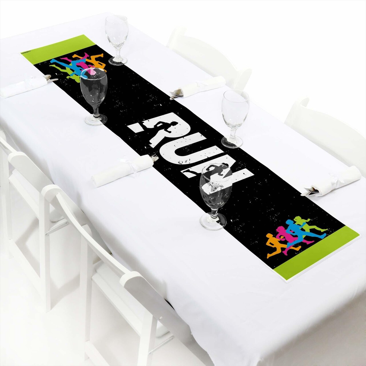 Big Dot of Happiness Set the Pace - Running - Petite Track, Cross Country or Marathon Party Paper Table Runner - 12 x 60 inches